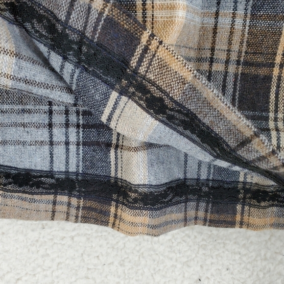 VTG Baker St Ted Martin Skirt sz 16 Plaid Gray Tan Preppy Autumn Wool Blend - Picture 8 of 13